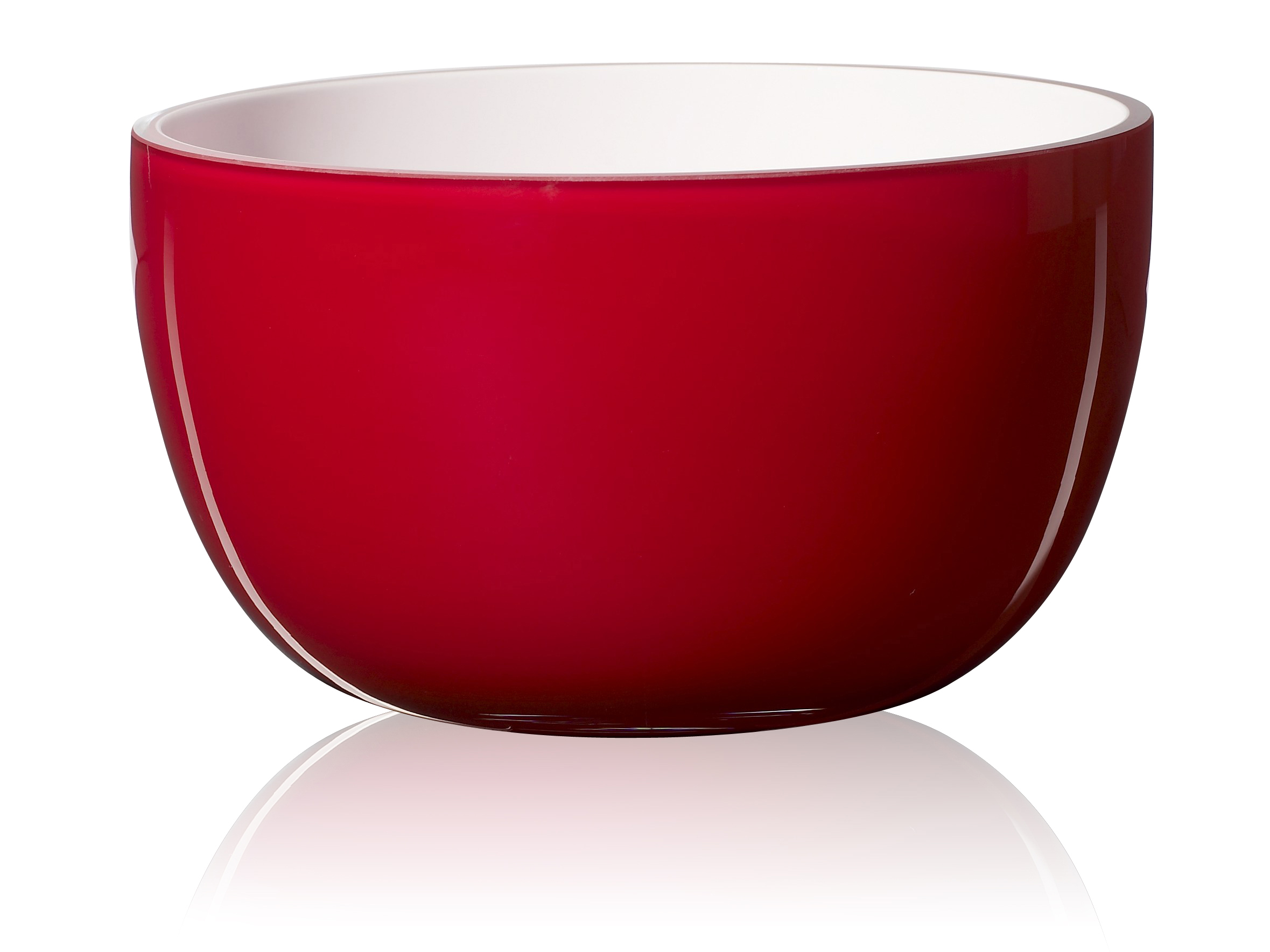 81210-PIET HEIN Bowl dia. 26 cm. Glass RED-OPAL
